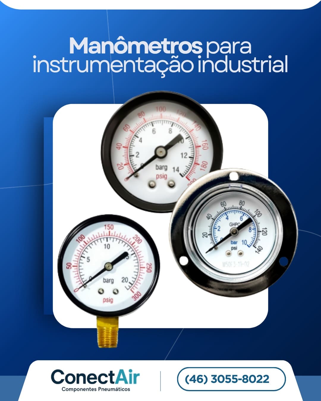 Manômetros para instrumentação industrial